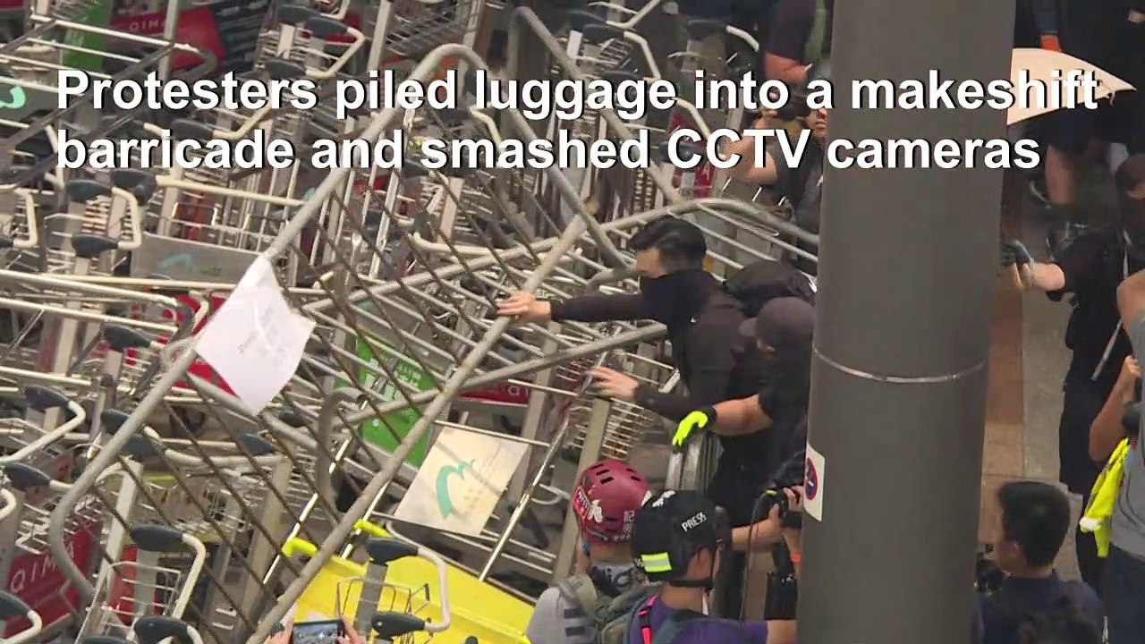 Flights cancelled after Hong Kong protesters target airport