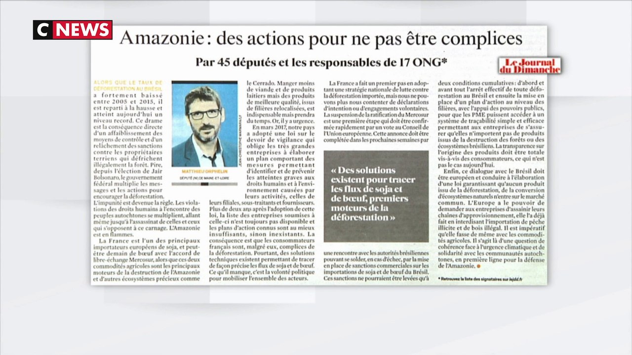 Députés et ONG signent une tribune sur l’Amazonie dans le JDD