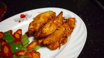 Crispy Coconut Chicken with Veggies & Sauce by MJ's Kitchen