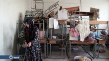 نازحة تروي معاناتها بين أشجار الزيتون وركام المدارس - سوريا