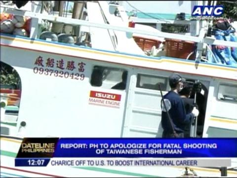 Report: PH to say sorry for Taiwan fisherman's slay