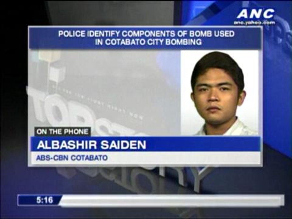 Bomb components used in Cotabato blast identified