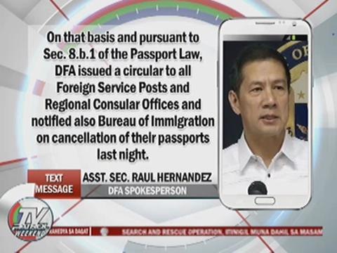 Passports of Janet Napoles, brother cancelled