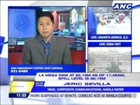 Water at La Mesa Dam exceeds spilling level