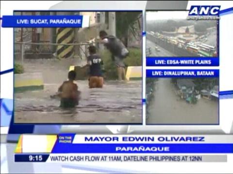 High tide worsens flood in Sucat, Paranaque
