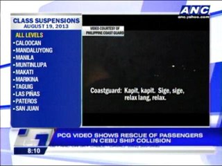 Coast Guard video shows rescue in ship collision