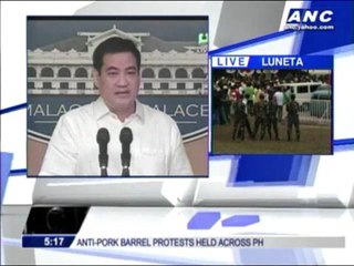 We're on the same side, Palace tells 'pork' protesters