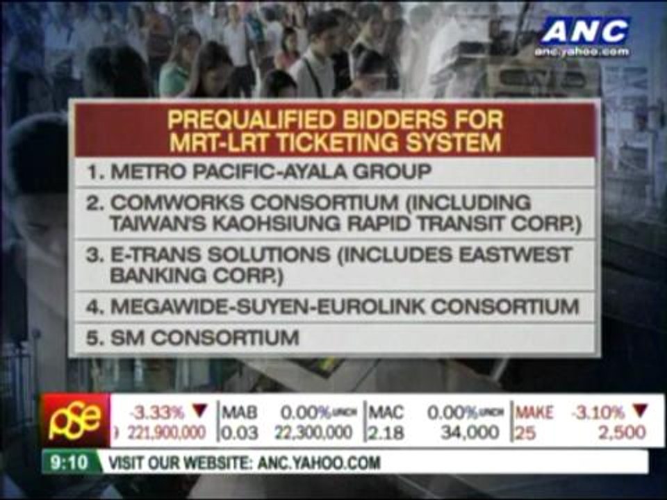 DOTC postpones bidding for LRT, MRT ticketing system