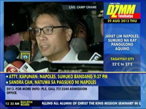 Roxas: No deals in Napoles' surrender
