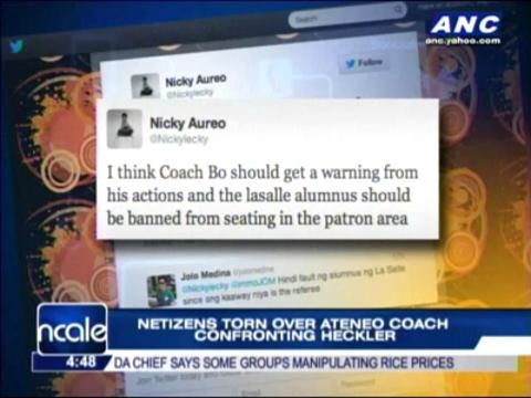 Netizens split on coach-fan confrontation