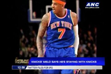 Melo says he's staying with Knicks
