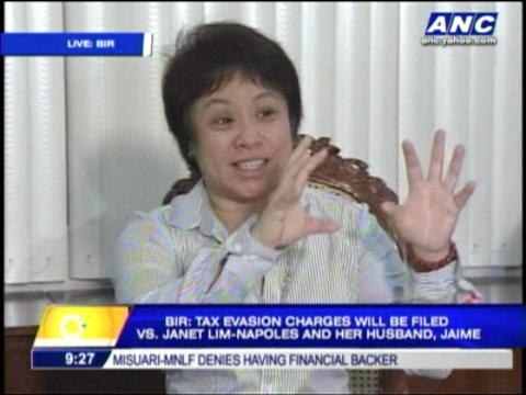 Tax evasion raps vs Napoles couple filed