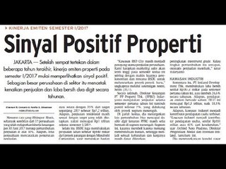 Kinerja Emiten Properti - Bisnis Pagi Edisi 1 Agustus 2017 (2/3)
