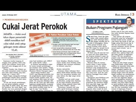 Tarif Cukai Rokok Naik - Bisnis Pagi Edisi 20 Oktober 2017 (2/3)