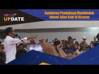 Sambutan Pendukung Membludak, Jokowi Jalan Kaki di Kisaran