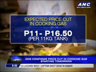 Download Video: DOE: Prices of cooking gas set to go down