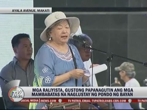 Anti-pork barrel protesters gather in Ayala
