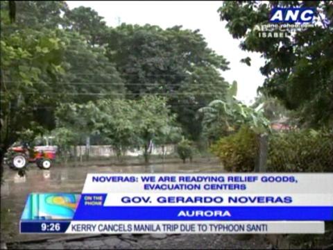 Aurora preparing relief goods, evac centers ahead of 'Santi'