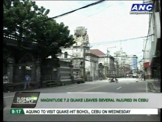 Strong quake damages buildings, roads in Cebu