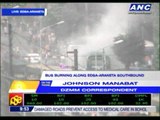 Bus burns on EDSA Araneta