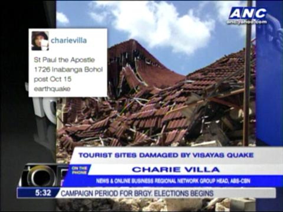 LOOK: Tourist sites damaged by Visayas quake