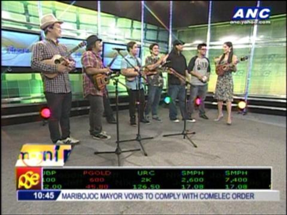 Ginger Conejero tries playing ukulele