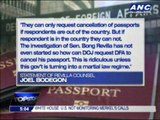 Jinggoy, Bong blast passport cancellation