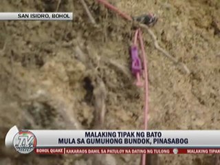 Massive boulder threatens to fall on road in Bohol town