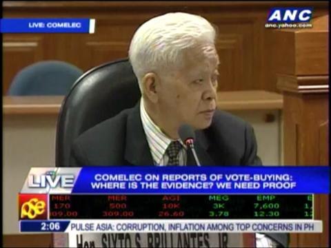 Brillantes on vote-buying: 'Hindi pwedeng kwento-kwento lang'