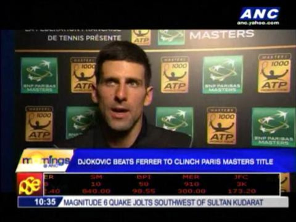 Djokovic beats Ferrer to clinch Paris Masters title