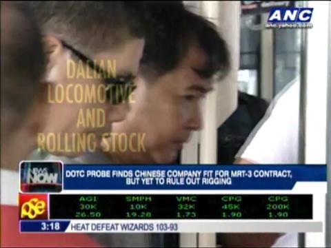 DOTC probe finds Chinese company fit for MRT 3 contract