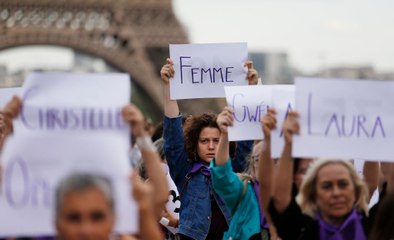 Rassemblement au Trocadéro pour dénoncer "le 100e féminicide" de l'année