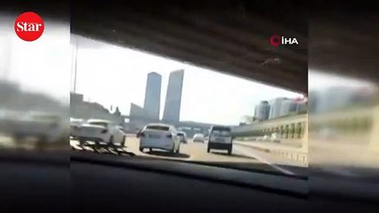 TEM Otoyolu’nda ’makas’ terörü kamerada!;