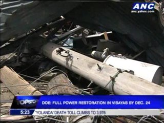 DOE: Full power restoration in Visayas by Dec. 24