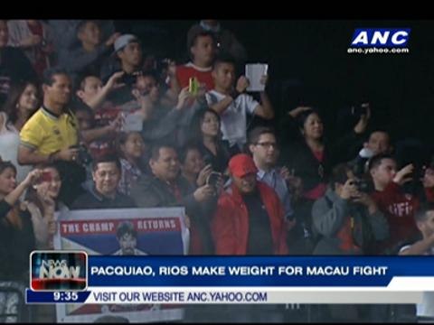 Pacquiao, Rios make weight ahead of Macau bout