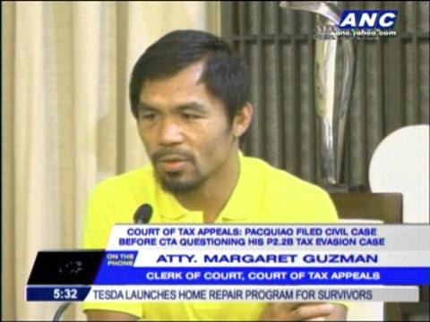 CTA- Pacquiao filed appeal to lift warrant of garnishment