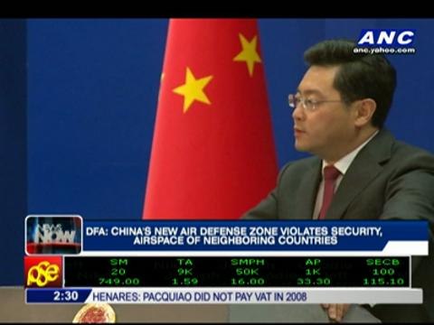 DFA: China violating air space of neighboring countries