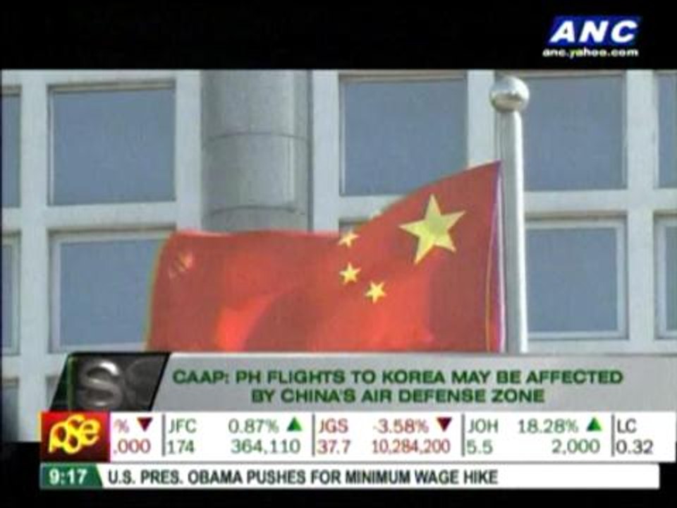 CAAP: PH flights may be affected by China's air defense zone