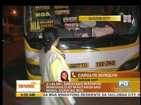 WATCH: 2 men nabbed for attempting to seize bus, kiss passengers