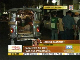 Jeepney passenger shot dead in Pasay_1