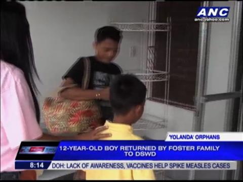 Orphaned typhoon survivor returned to DSWD