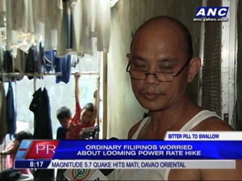 Ordinary Pinoys brace for power rate hike