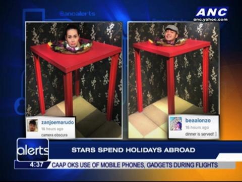 Stars spend holidays abroad