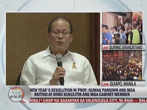 PNoy shares New Year's resolution