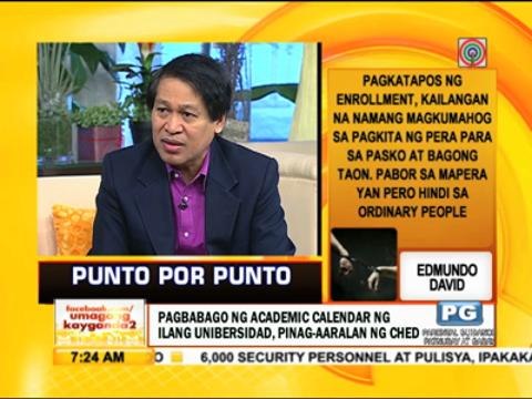 Punto por Punto: Pagbabago ng academic calendar, pinag-aaralan ng CHED