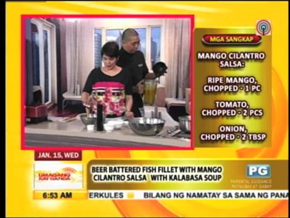 Recipe: Beer-battered fish fillet with mango cilantro salsa