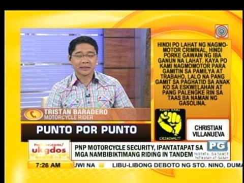 Punto por Punto: Mga nambibiktimang riding in tandem