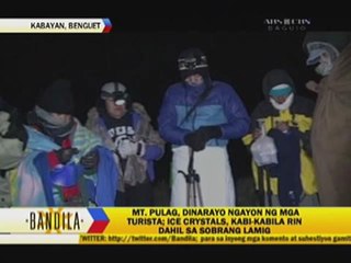 Ice crystals form atop Mt. Pulag
