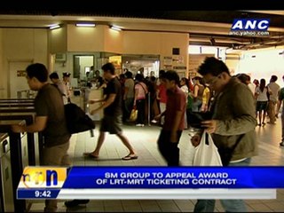 SM group to appeal award of LRT-MRT ticketing contract