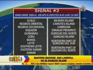 Storm 'Basyang' makes landfall in Siargao